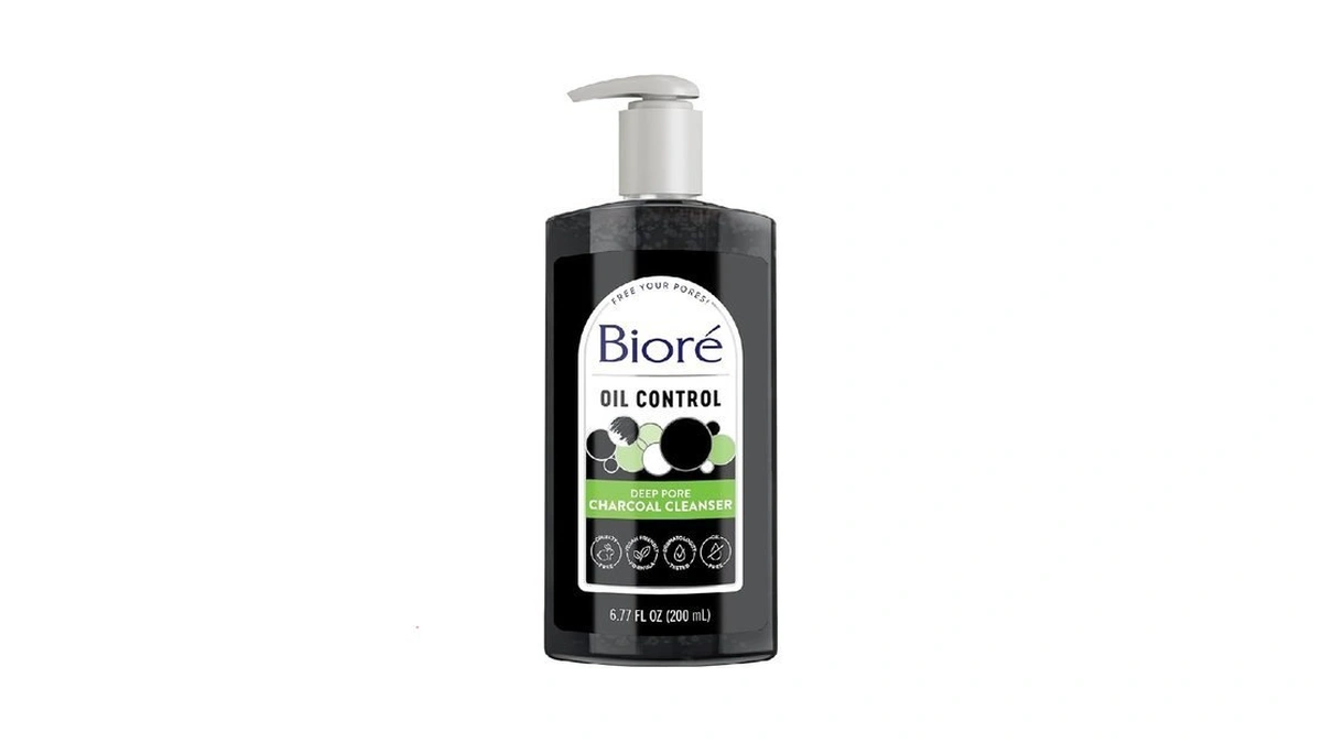 Biore Deep Pore Charcoal Face Wash, Daily Facial Cleanser For