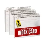 1intheoffice Spiral Bound Index Cards 4x6 Ruled, White, 50 Cards/pack,