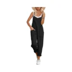Anrabess Women Jumpsuits Casual Summer Overalls Loose Spaghetti Strap Romper