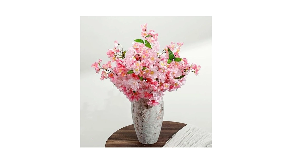 4 Pcs Artificial Cherry Blossom Branches, 27.6" Tall Artificial Silk