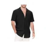 Guayabera Shirts For Men Linen Button Down Short Sleeves Shirt