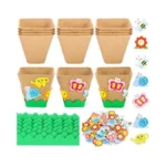 Ayfjovs 15 Pack Garden Paper Pot Craft Kit, Square Plant
