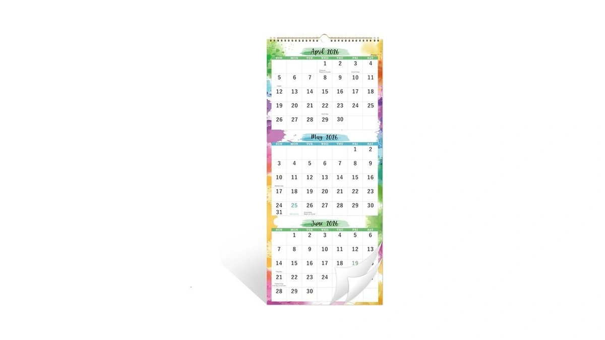 2026-2027 Calendar - 3 Month Wall Calendar 2026-2027 Display (folded