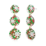 Famarine Christmas Earrings Colorful Light Earrings Lightweight Holiday Earrings