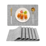 Boobezeen Faux Leather Placemats Set Of 6, Heat Resistant Wipeable
