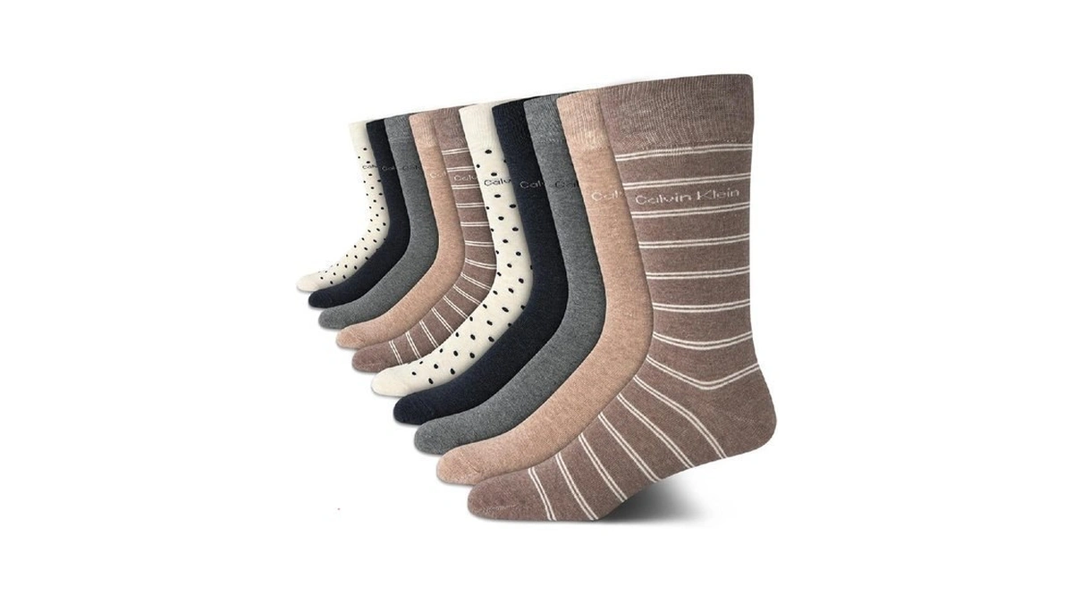 Calvin Klein Mens Dress Socks - 10 Pairs Soft Cotton