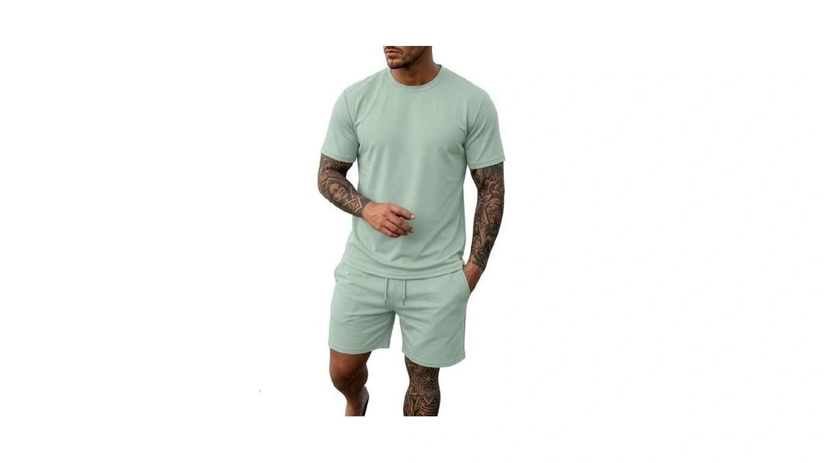 Prinstory 2026 Mens Summer Track Suits 2 Piece Outfits Athletic