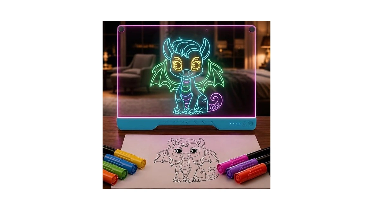 Upgraded 16-inch Led Drawing Board Rechargeable – 7 Colors, 10