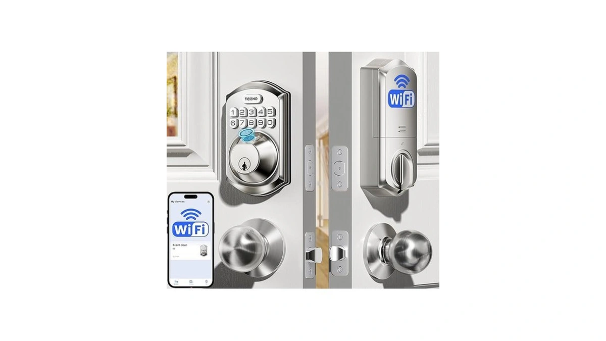 Teeho Te012w-k Wifi Smart Keyless Entry Door Lock With Handle,