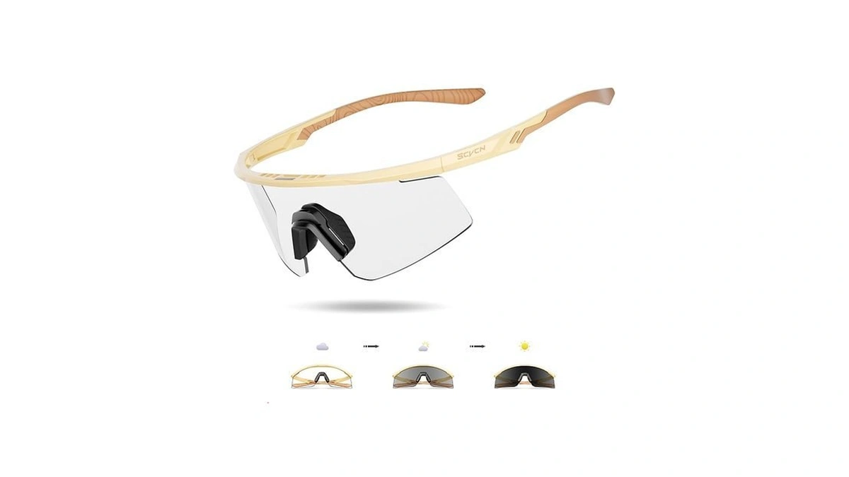 Scvcn Photochromic Cycling Glasses, Uv400 Protection, Tr90 Frame, Men Women