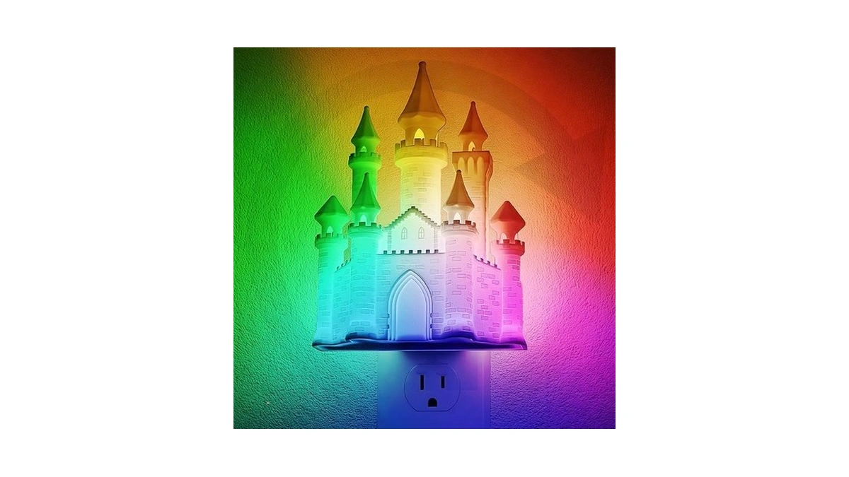 Jandcase Night Lights Plug Into Wall,3d Printed Castle Rgb Night