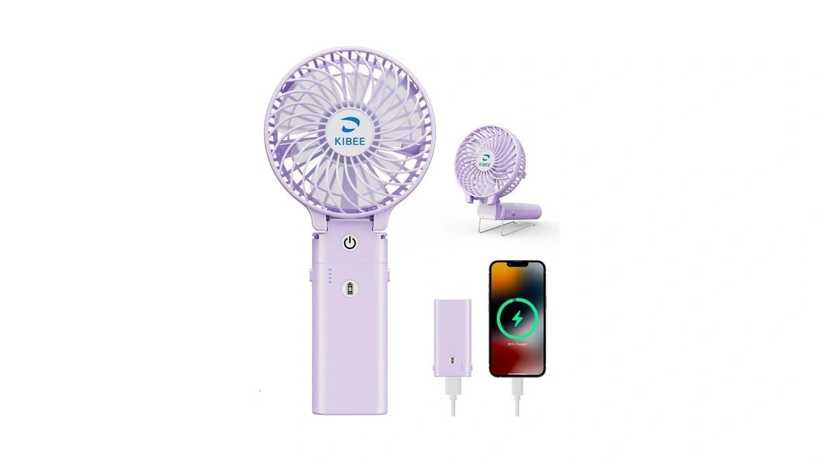 Kibee Portable Handheld Fan - 5200mah Usb Rechargeable [20h Max