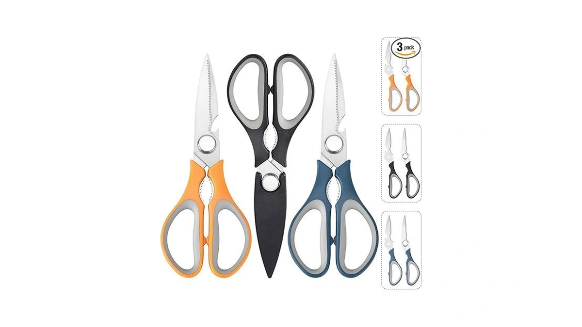 3-pack Kitchen Shears Heavy Duty All Purpose Stainless Steel Scissors