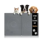Stone Dog & Cat Food Mat, Bite-proof Non-slip Large Diatomaceous