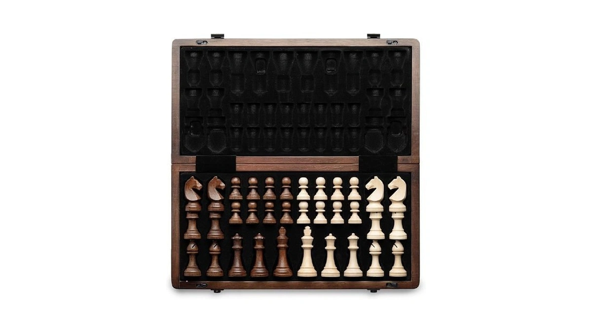 A&a 15" Magnetic Wooden Chess Set, Handmade 3" King Height