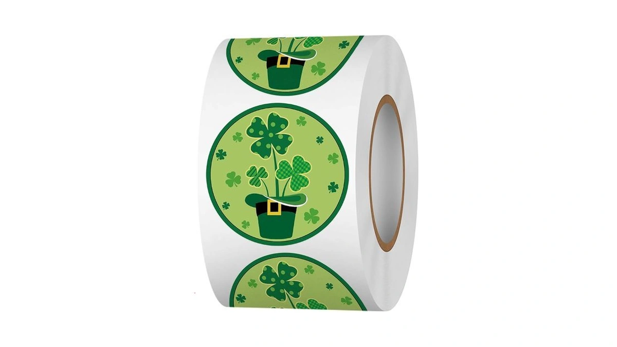 Acetiamin St.patrick's Day Stickers Roll, 1.5 Inch 500 Pcs Lucky