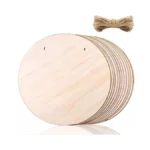 10 Pack Blank Unfinished Round Wood Diy Crafts Signs 2mm