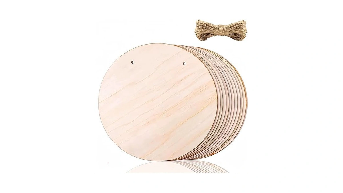 10 Pack Blank Unfinished Round Wood Diy Crafts Signs 2mm