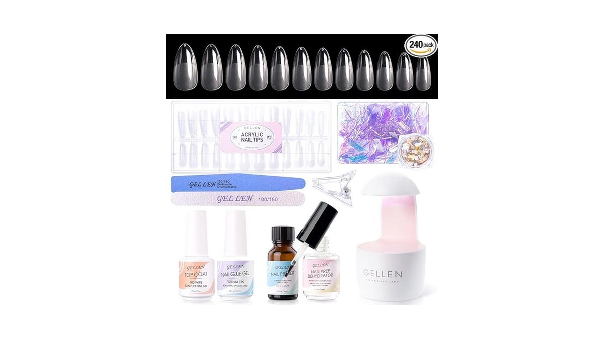 Gellen Gel Tips Nail Extension Kit, Gel Nail Kit With