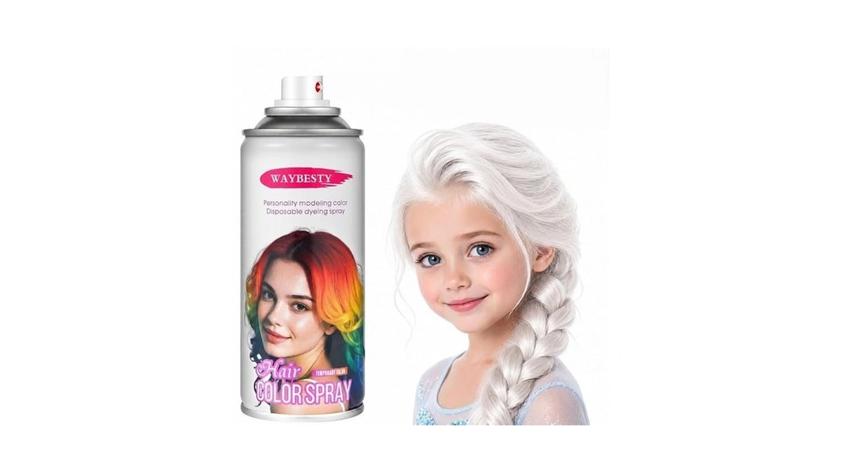 White Hair Spray Color Temporary For Kids, Washable White Hair