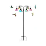 Pozfun Solar Hummingbird Feeders For Outdoors Decorative Hummingbird Feeders Stand