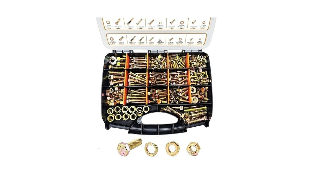 804pcs Grade 8 Nuts And Bolts Assortment Kit, 1/4-20, 5/16-18,