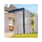 Spacedresser Outdoor Sheer Curtains For Patio, 4 Panels Waterproof Rod