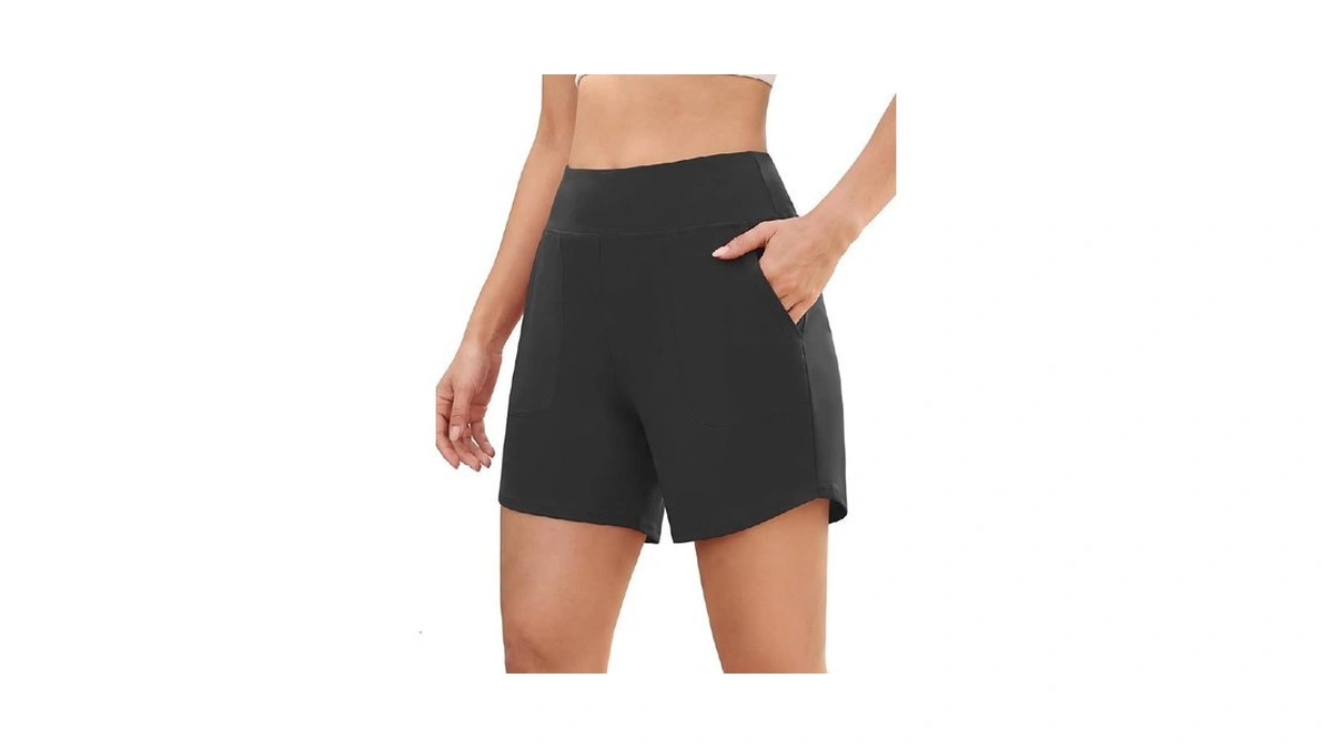 Sykooria Women's 6 Inch Athletic Shorts With Pockets High Waisted