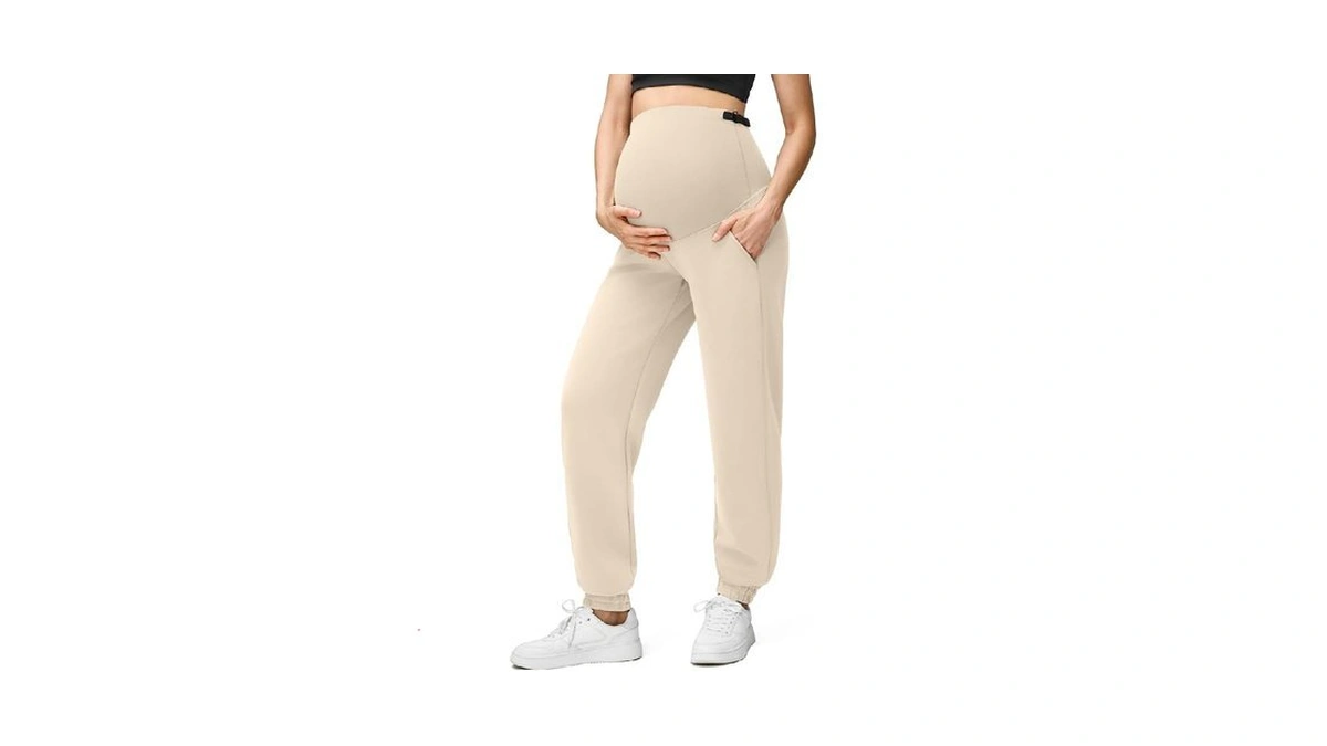 G4free Maternity Dress Athletic Pants Stretchy Pregnancy Wide Leg Lounge