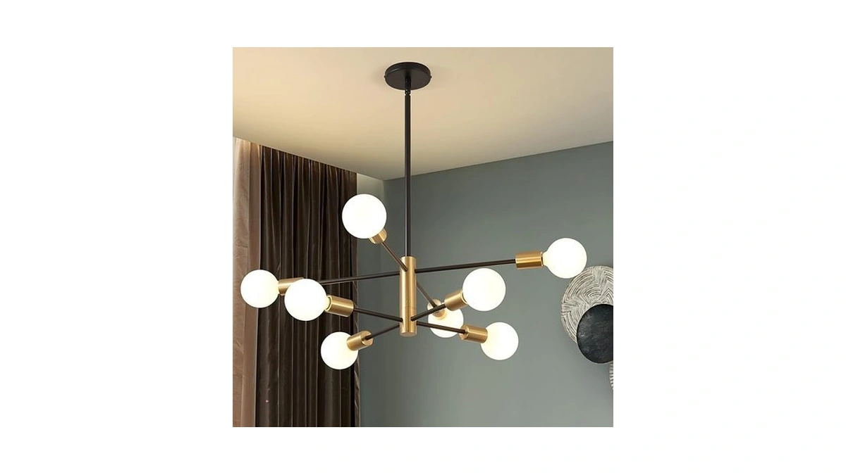 Kaisite Modern Sputnik Chandelier - 8-light Ceiling Light Fixture Height