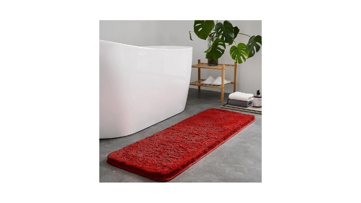 Techmilly Super Soft Shaggy Bathroom Runner Rugs, Absorbent Thick Non