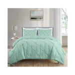 Chezmoi Collection Berlin Seafoam Green Pinch Pleat Full Comforter Set,