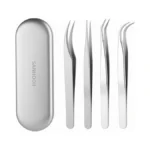 Sanhooii 4in1 Precision Stainless Steel Tweezers For Eyelash Extensions, Hair
