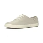 Keds Champion Leather Lace Up Fashion Sneaker, Oatmeal, 5