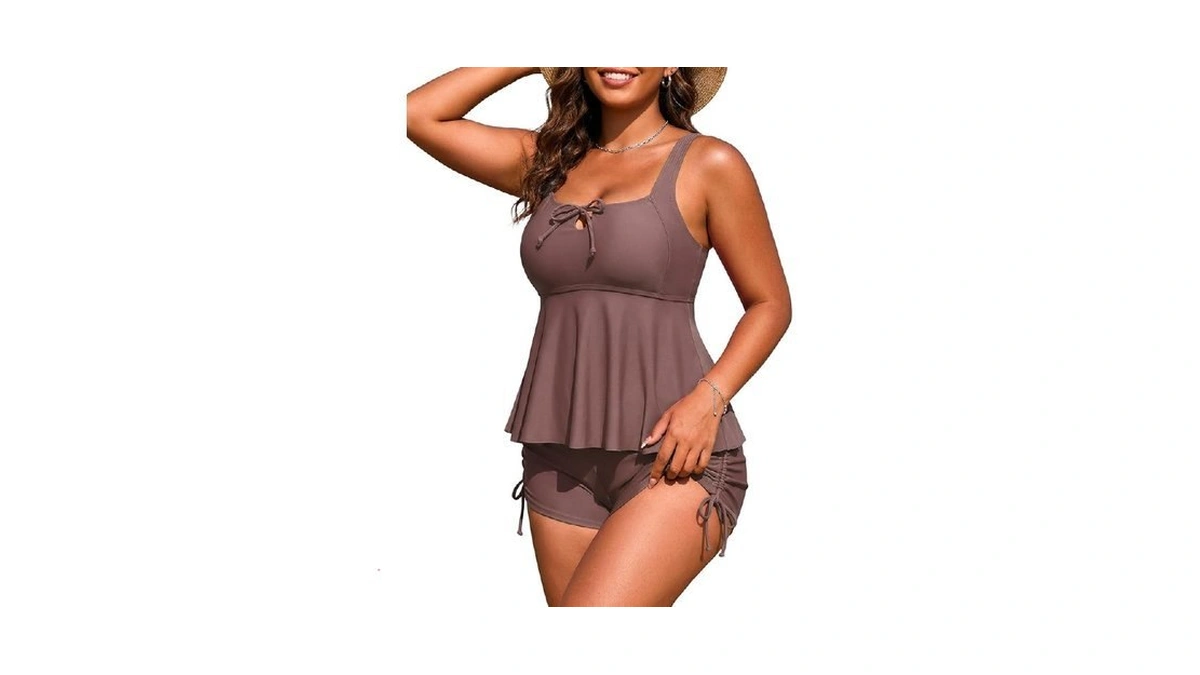 Viaurbe Two Piece Women's Tankini Swimsuits Tank Top Tummy Control