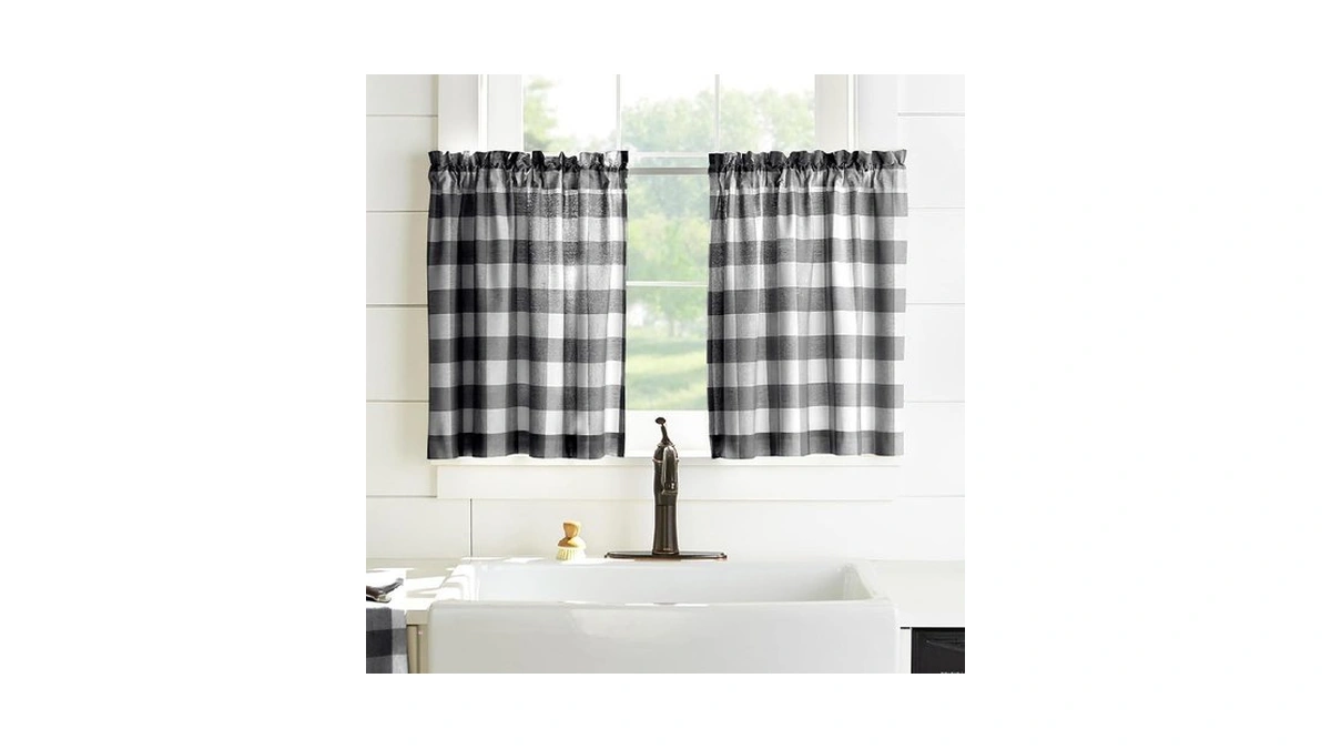 Elrene Home Fashions Farmhouse Living Buffalo-check Tier Curtain Set For
