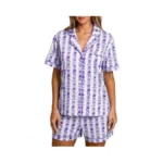 Preppy Pajamas Set For Women Summer 2 Piece Cotton Lounge