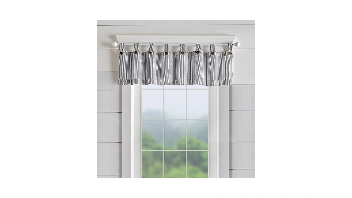 Elrene Home Fashions Tucker Ticking Stripe Window Valance For Kitchen