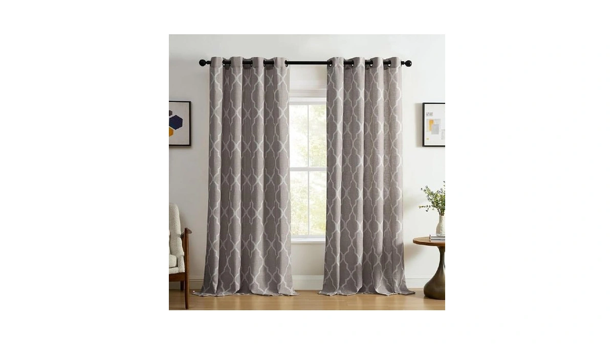 Elrene Home Fashions Medalia Grommet Top Light Filtering Trellis Geometric