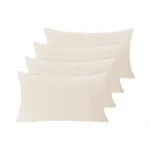Set Of 4 Cream White Throw Pillow Covers 12x20 Inch,