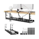 Under Desk Cable Management Raceway Clamp 2 Hole 31 Inch