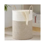 Cotton Rope Laundry Basket By Youdenova, 58l Woven Collapsible Laundry