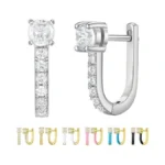 Sweetv 14k Gold Plated 925 Sterling Silver Huggie Earrings For