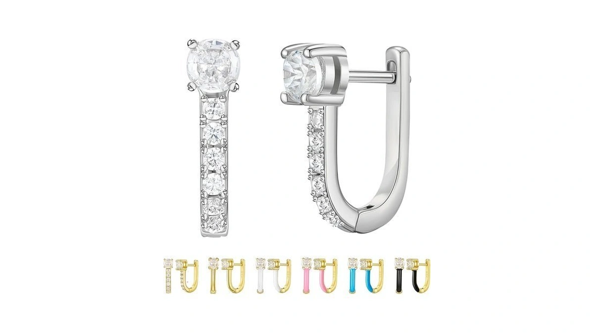 Sweetv 14k Gold Plated 925 Sterling Silver Huggie Earrings For