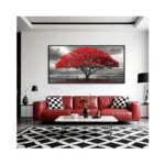 Ajaziko Red Wall Art - Modern Framed Wall Art For