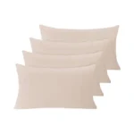 Set Of 4 Khaki Throw Pillow Covers 12x20 Inch, Neutral