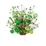 St. Patrick's Day Decorations 6 Pack, 15.7inch Glitter Shamrock Berry