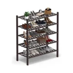 Haddockway 5 Tier Bamboo Shoe Rack Storage Organizer, Multifunctional Free