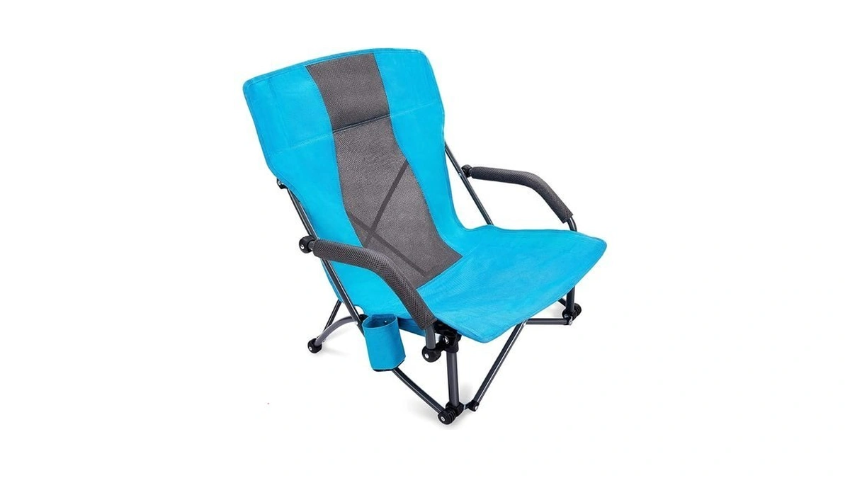 G4free Low Sling Folding Beach Camping Chairs Compact Concert Lumbar
