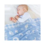 Blue Planet Baby Blanket – Knitted Space-themed Throw For Baby
